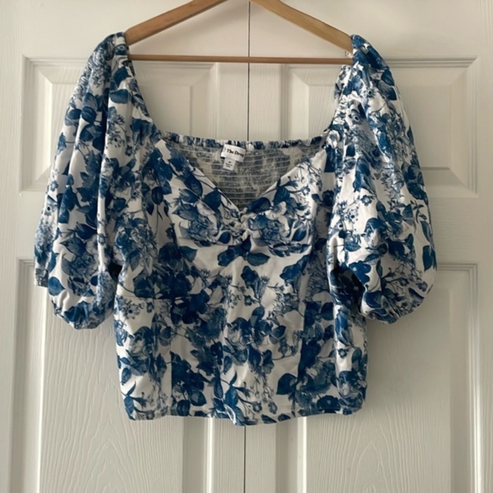 The Drop blue floral top